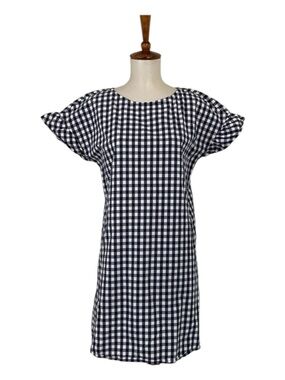 Tabitha Webb Gingham Shift Dress Women’s 4 Crew Neck‎ Checked Casual Preppy Chic